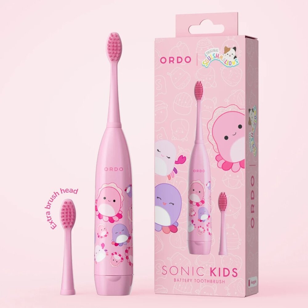 Ordo Sonic Kids Battery Toothbrush Pink Squishmallows Auggie Toothbrush For Kids